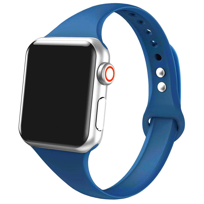 Silikonski pašček za Apple watch band 45mm 41mm 44mm 40mm 38mm 42mm iWatch series 6 5 4 3 se 7 tenak