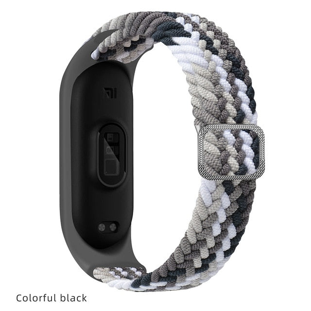 Pašček za Mi Band 6 7 elastičen prilagodljiv najlonski pleten za Miband4 miband 5 za Xiaomi Mi band 4 3 5 6 7