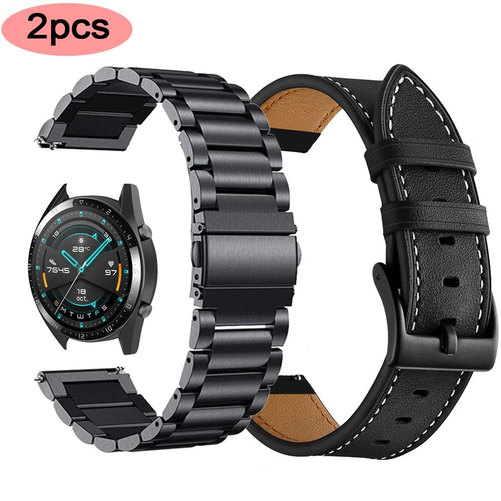 Pašček za Huawei watch GT3 GT 3 Pro Honor Magic watch band For Huawei GT 42 GT 2 46mm 22mm kovinski ali usnjen