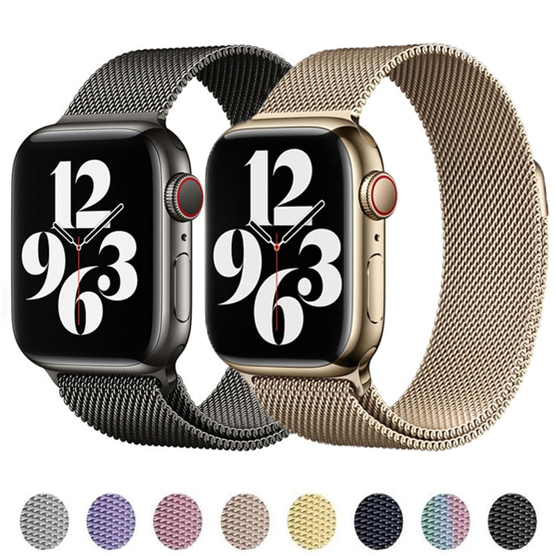 Pašček za Apple watch band 45mm 44mm 42mm 38mm 40mm 42mm za iwatch serije 7 6 SE 5 4 3 kovinski Milanese Strap