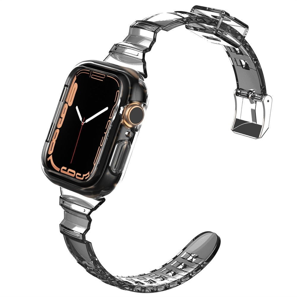 Športni pašček za Apple Watch 7 6 SE 5 4 3 2 1 prozoren silikonski za iwatch Strap 40mm 44mm 42mm 41mm 45mm