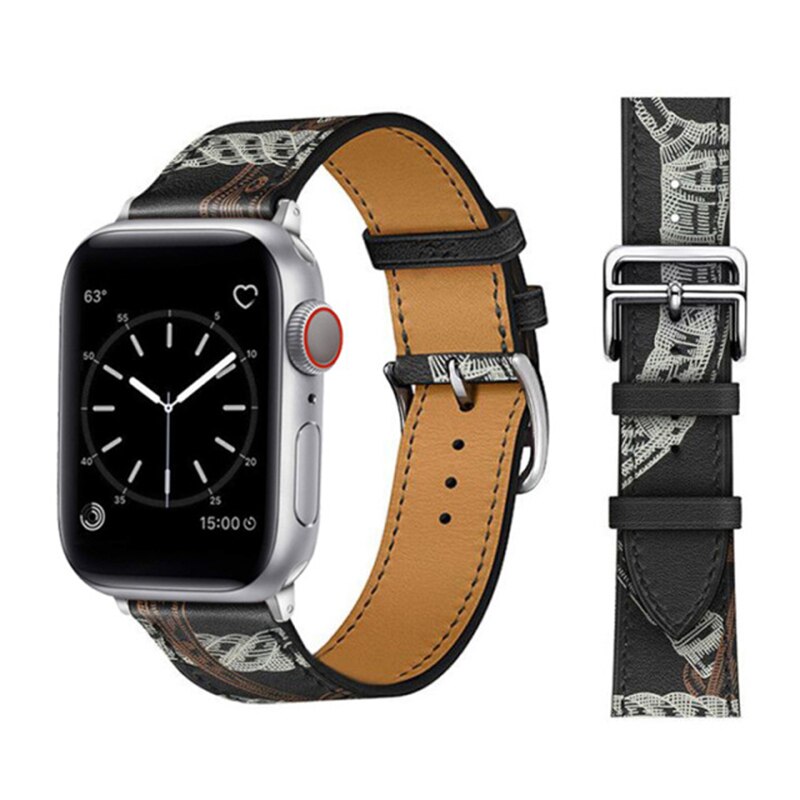 Pašček za Apple watch band 45mm 41mm 44mm 40mm 38mm 42mm iWatch series 5 4 3 6 se 7 usnjen