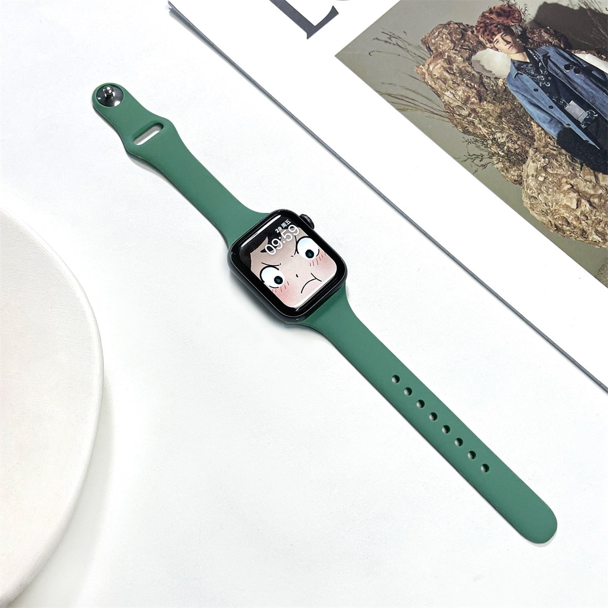 Tenak silikonski pašček za Apple Watch Series 7 6 5 4 3 2 38MM 42MM za iWatch 40MM 44MM 41MM 45MM