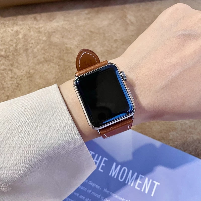 Remen za Apple watch remen 45 mm 41 mm 44 mm 40 mm 38 mm 42 mm iWatch serija 5 4 3 6 se 7 kožni