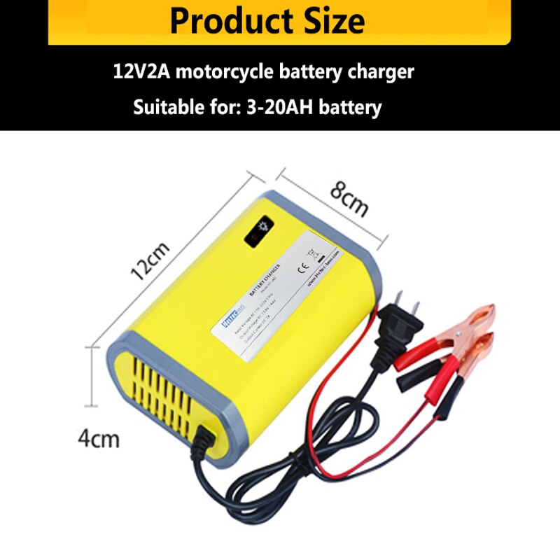12V 24V 2A 6A 8A Punjač akumulatora za automobile ili motocikle Lead Acid AGM Gel VRLA