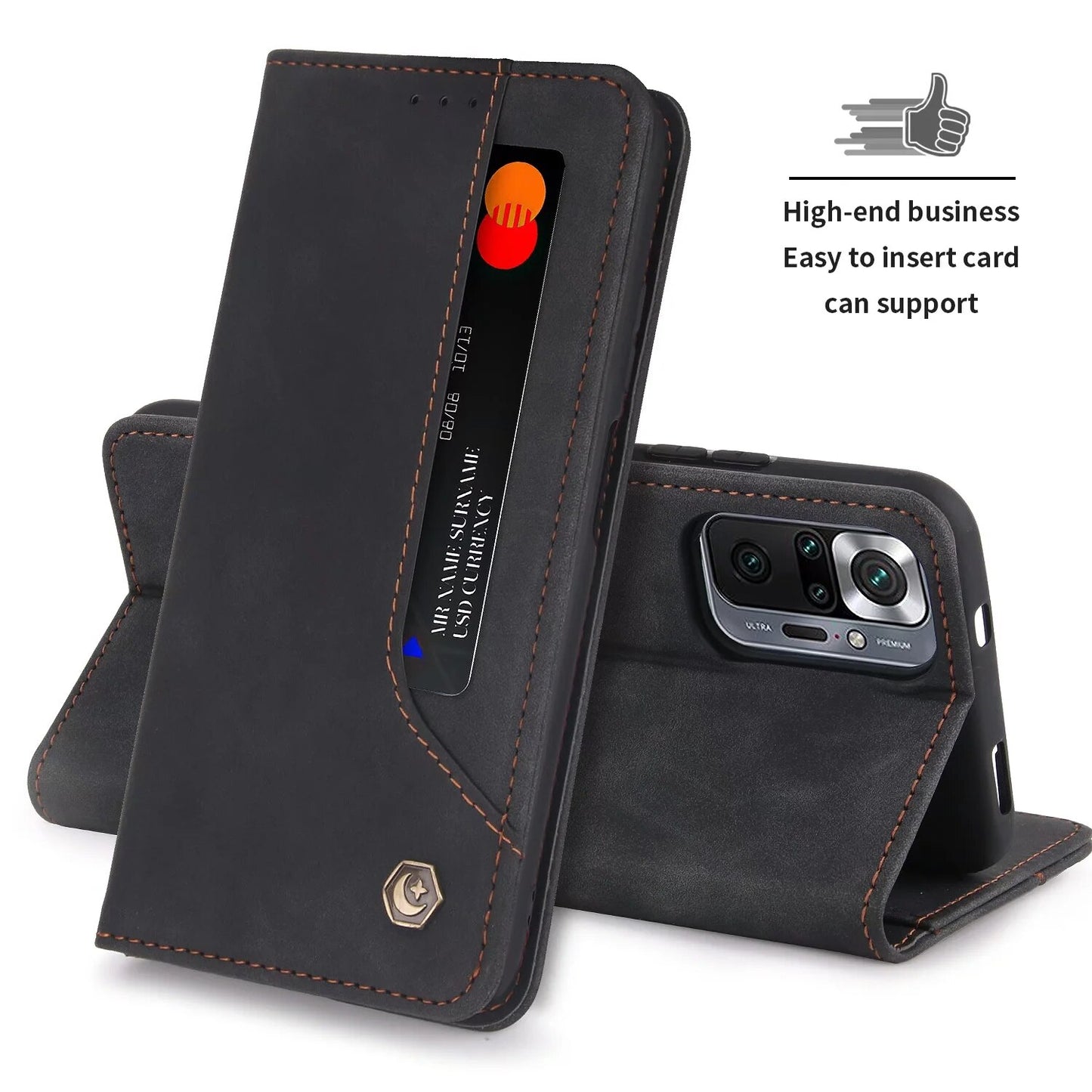 Maska za Xiaomi Redmi Note 11 11S 10S 10 Pro 10A 10C 9T Mi 11T 5G 10T Lite Poco X4 M4 M3 X3 GT NFC F3 preklopna koža
