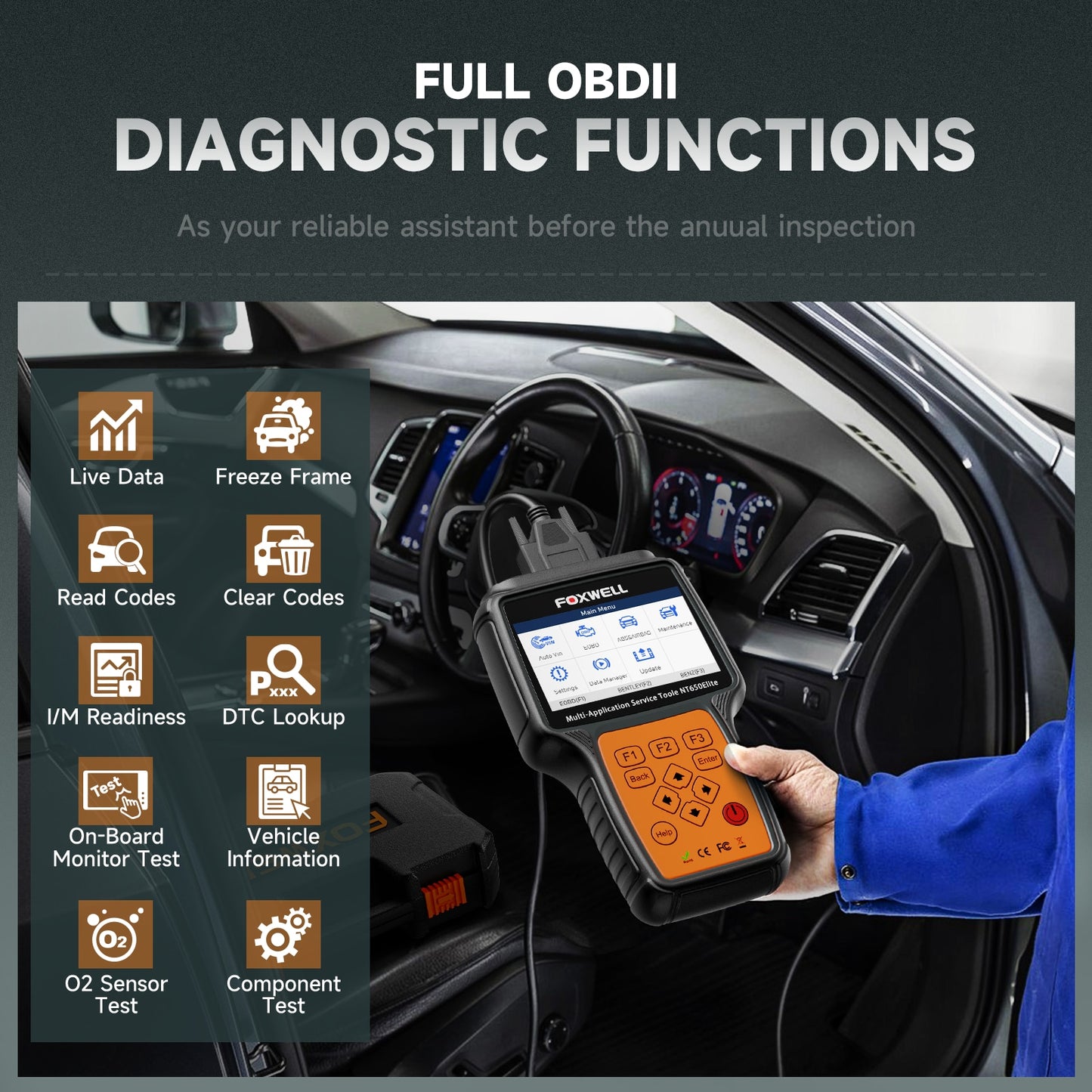 FOXWELL NT650 Elite OBD2 profesionalna avtomobilska diagnostika