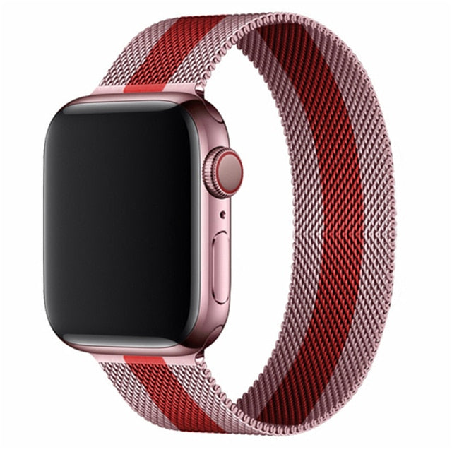 Pašček za Apple watch band 45mm 44mm 42mm 38mm 40mm 42mm za iwatch serije 7 6 SE 5 4 3 kovinski Milanese Strap