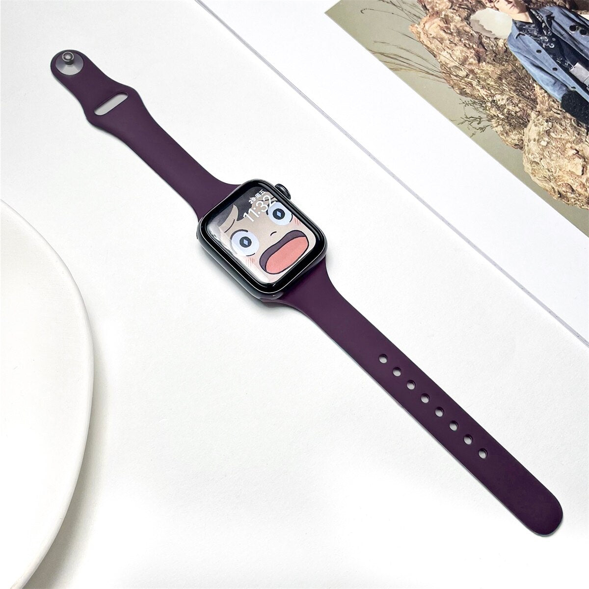 Tenak silikonski pašček za Apple Watch Series 7 6 5 4 3 2 38MM 42MM za iWatch 40MM 44MM 41MM 45MM