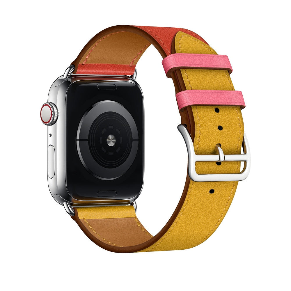 Pašček za iWatch 38mm 40mm Apple watch 42mm 44mm Series 3 4 5 6 SE 7 41MM 45MM usnjen