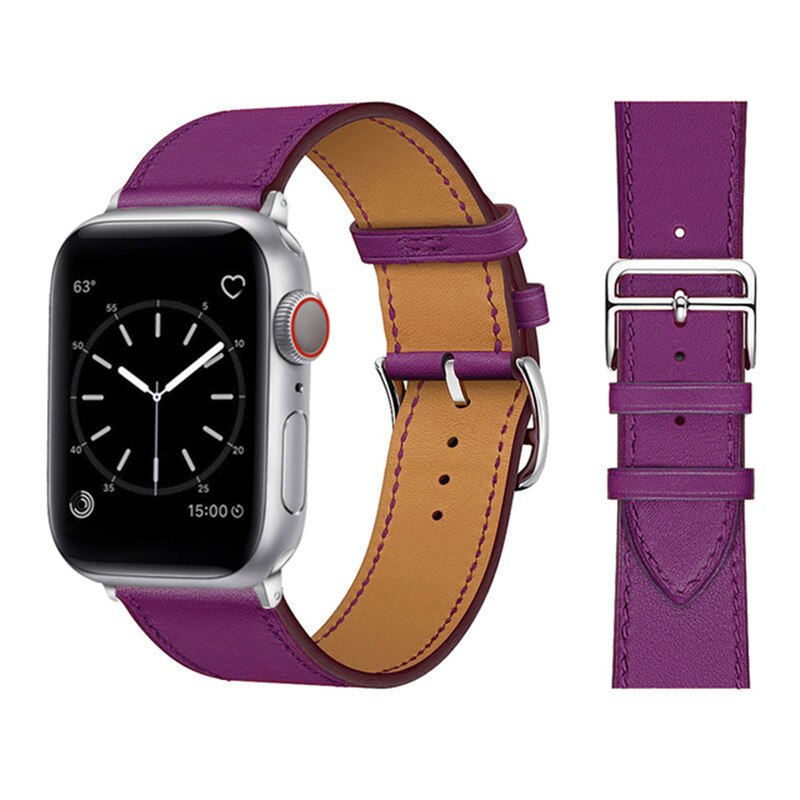 Pašček za Apple watch band 45mm 41mm 44mm 40mm 38mm 42mm iWatch series 5 4 3 6 se 7 usnjen