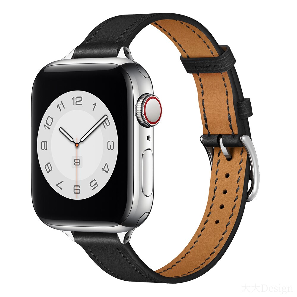 Pašček za Apple watch band 45mm 41mm 44mm 40mm 38mm 42mm iWatch series 5 4 3 6 se 7 usnjen