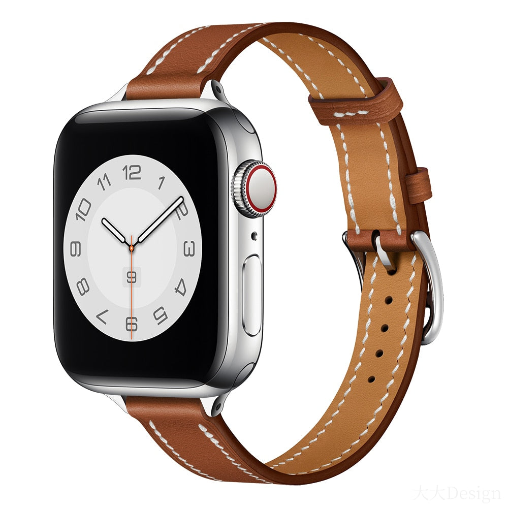 Pašček za iWatch 38mm 40mm Apple watch 42mm 44mm Series 3 4 5 6 SE 7 41MM 45MM usnjen