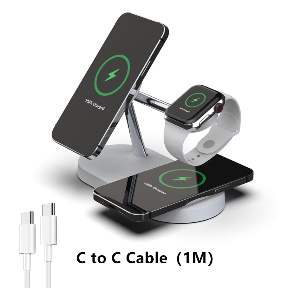 3 u 1 QI stanica za bežično punjenje za iPhone 14 13 12 Pro Max Magsafe Magnetic 20W brzo punjenje za Apple Watch Airpods Pro 2 3