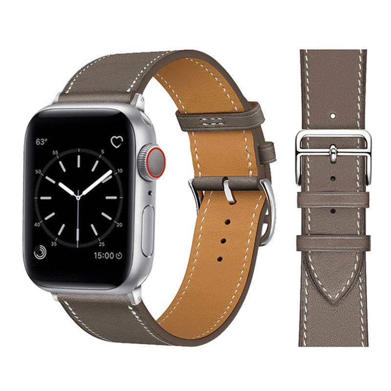 Pašček za Apple watch band 45mm 41mm 44mm 40mm 38mm 42mm iWatch series 5 4 3 6 se 7 usnjen