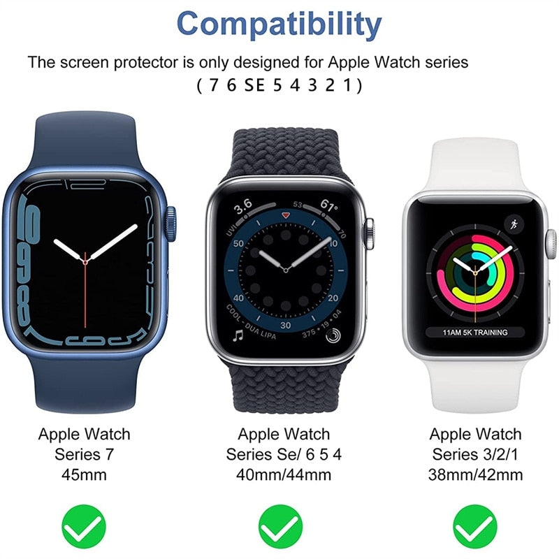 Zaščitni film za Apple Watch 45MM 41MM 40MM 44MM 38MM 42MM Not Glass for iWatch 7 6 SE 5 4 3 2 1 mehak - ni zaščitno steklo