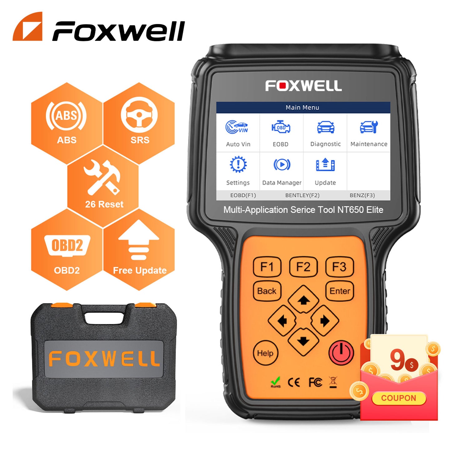 FOXWELL NT650 Elite OBD2 profesionalna avtomobilska diagnostika