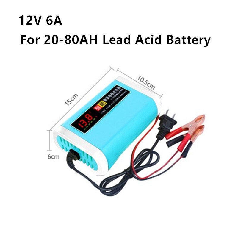 12V 24V 2A 6A 8A Punjač akumulatora za automobile ili motocikle Lead Acid AGM Gel VRLA