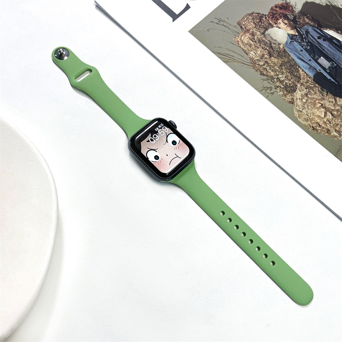 Tenak silikonski pašček za Apple Watch Series 7 6 5 4 3 2 38MM 42MM za iWatch 40MM 44MM 41MM 45MM