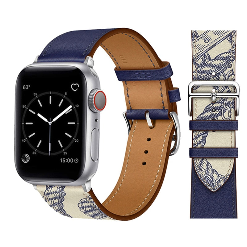 Pašček za Apple watch band 45mm 41mm 44mm 40mm 38mm 42mm iWatch series 5 4 3 6 se 7 usnjen