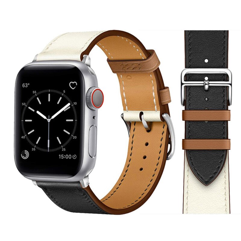 Pašček za Apple watch band 45mm 41mm 44mm 40mm 38mm 42mm iWatch series 5 4 3 6 se 7 usnjen