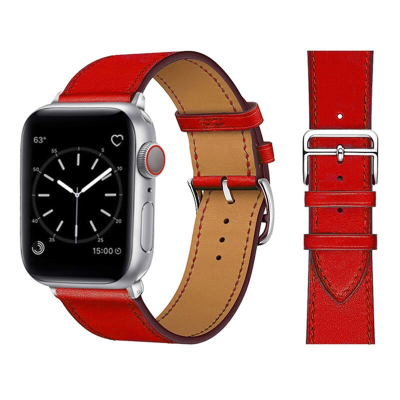 Pašček za Apple watch band 45mm 41mm 44mm 40mm 38mm 42mm iWatch series 5 4 3 6 se 7 usnjen