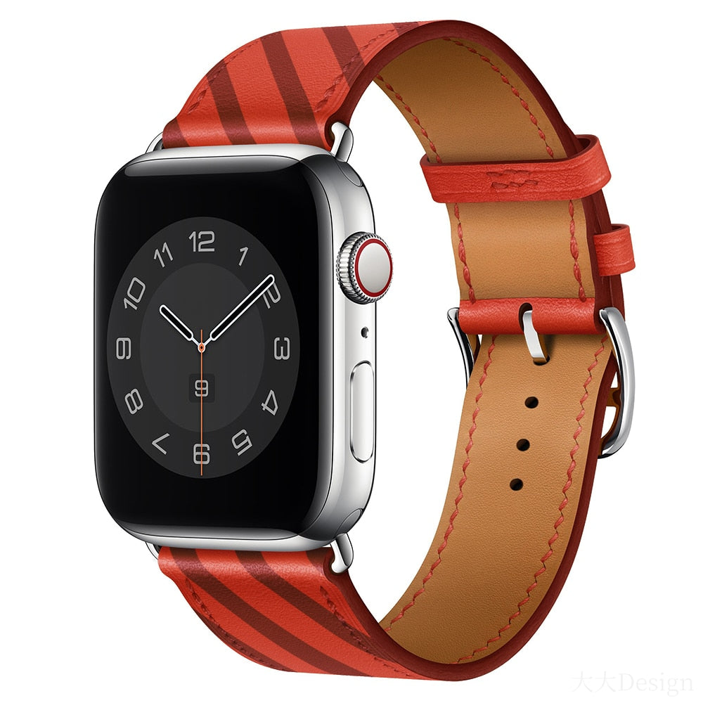 Pašček za iWatch 38mm 40mm Apple watch 42mm 44mm Series 3 4 5 6 SE 7 41MM 45MM usnjen