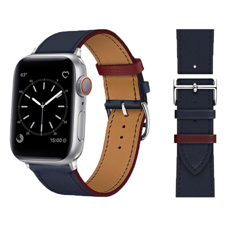 Pašček za Apple watch band 45mm 41mm 44mm 40mm 38mm 42mm iWatch series 5 4 3 6 se 7 usnjen