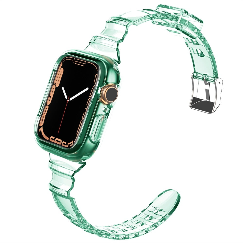 Športni pašček za Apple Watch 7 6 SE 5 4 3 2 1 prozoren silikonski za iwatch Strap 40mm 44mm 42mm 41mm 45mm