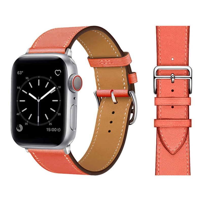 Pašček za Apple watch band 45mm 41mm 44mm 40mm 38mm 42mm iWatch series 5 4 3 6 se 7 usnjen