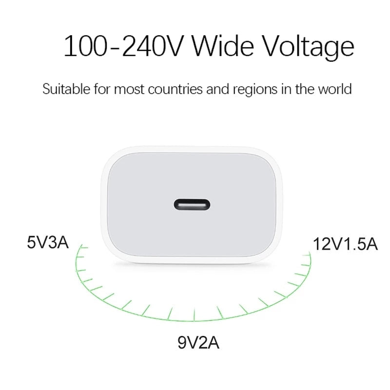 Original 20W USB-C polnilec za iphone 13 12mini Pro Max Type C fast charger for Apple kabel za iPhone 8 Plus X XS 11 12