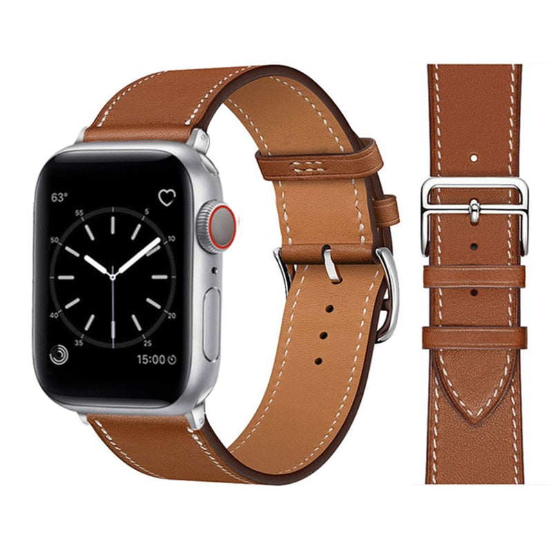 Pašček za Apple watch band 45mm 41mm 44mm 40mm 38mm 42mm iWatch series 5 4 3 6 se 7 usnjen