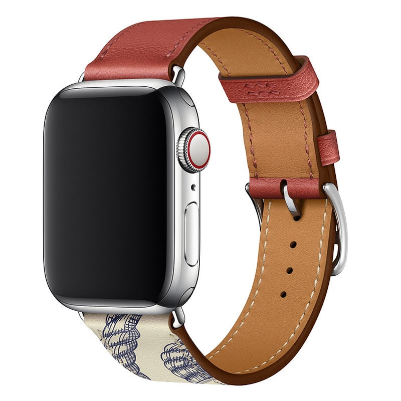 Pašček za iWatch 38mm 40mm Apple watch 42mm 44mm Series 3 4 5 6 SE 7 41MM 45MM usnjen