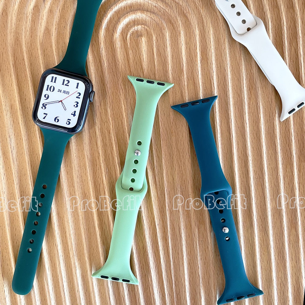 Tenak silikonski pašček za Apple Watch Series 7 6 5 4 3 2 38MM 42MM za iWatch 40MM 44MM 41MM 45MM