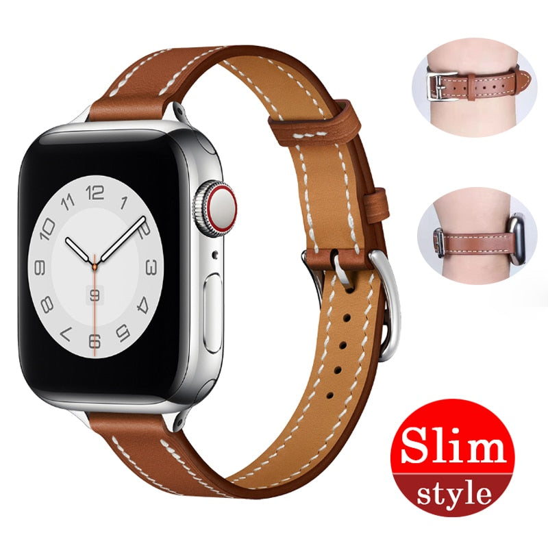 Pašček za iWatch 38mm 40mm Apple watch 42mm 44mm Series 3 4 5 6 SE 7 41MM 45MM usnjen