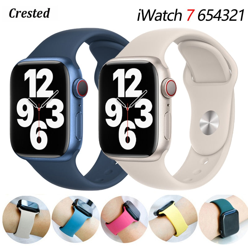 Duži remen za Apple Watch 40 mm 44 mm 45 mm 41 mm 38 mm 42 mm 44 mm iWatch Series 3 4 5 6 se 7 Silikon