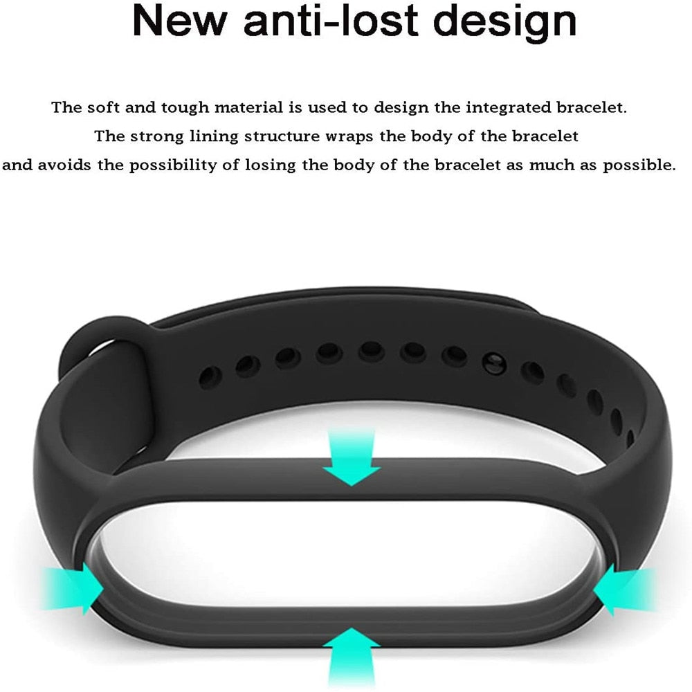 Pas za Xiaomi Mi Band 7 6 5 4 3 športno zapestnico silikonski enobarvni različne barve