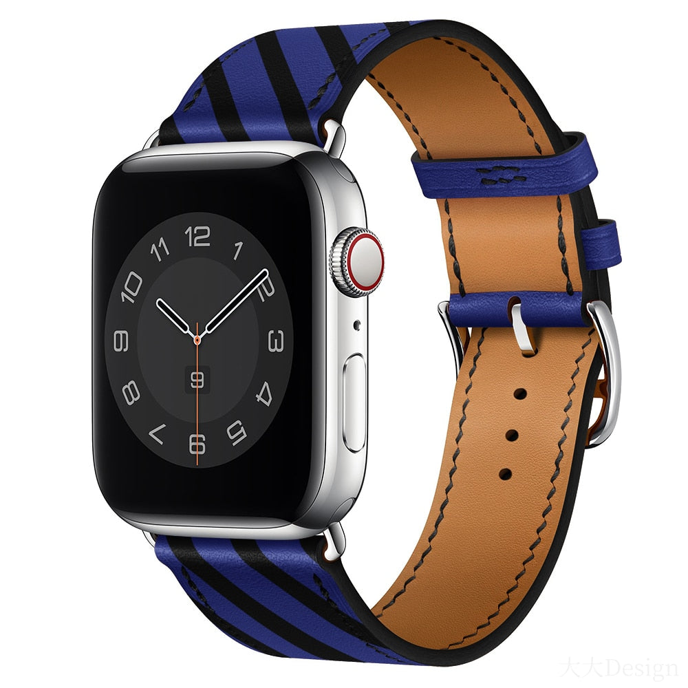 Pašček za iWatch 38mm 40mm Apple watch 42mm 44mm Series 3 4 5 6 SE 7 41MM 45MM usnjen