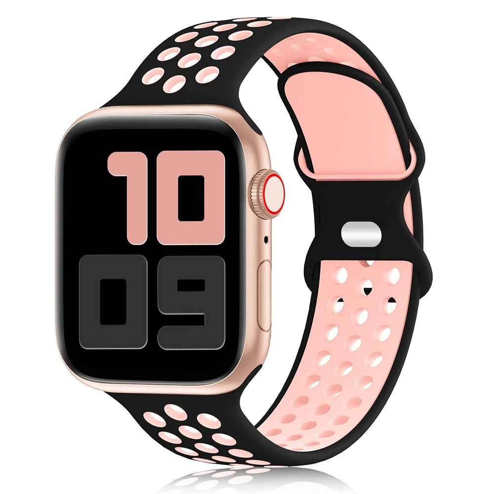 Pašček za Apple Watch Band 44mm 40mm 42mm 38mm 44 mm watch 6 Strap iWatch 7 5 4 se silikonski