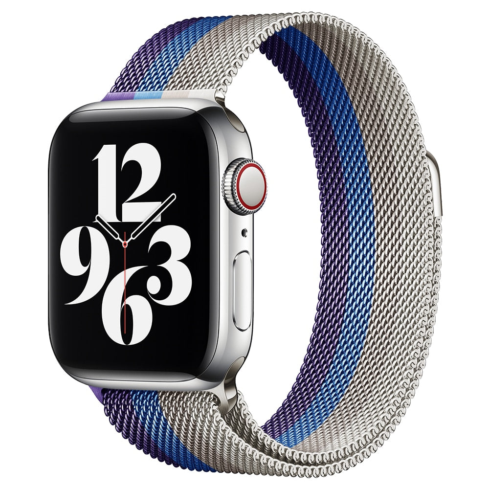 Pašček za Apple watch band 45mm 44mm 42mm 38mm 40mm 42mm za iwatch serije 7 6 SE 5 4 3 kovinski Milanese Strap