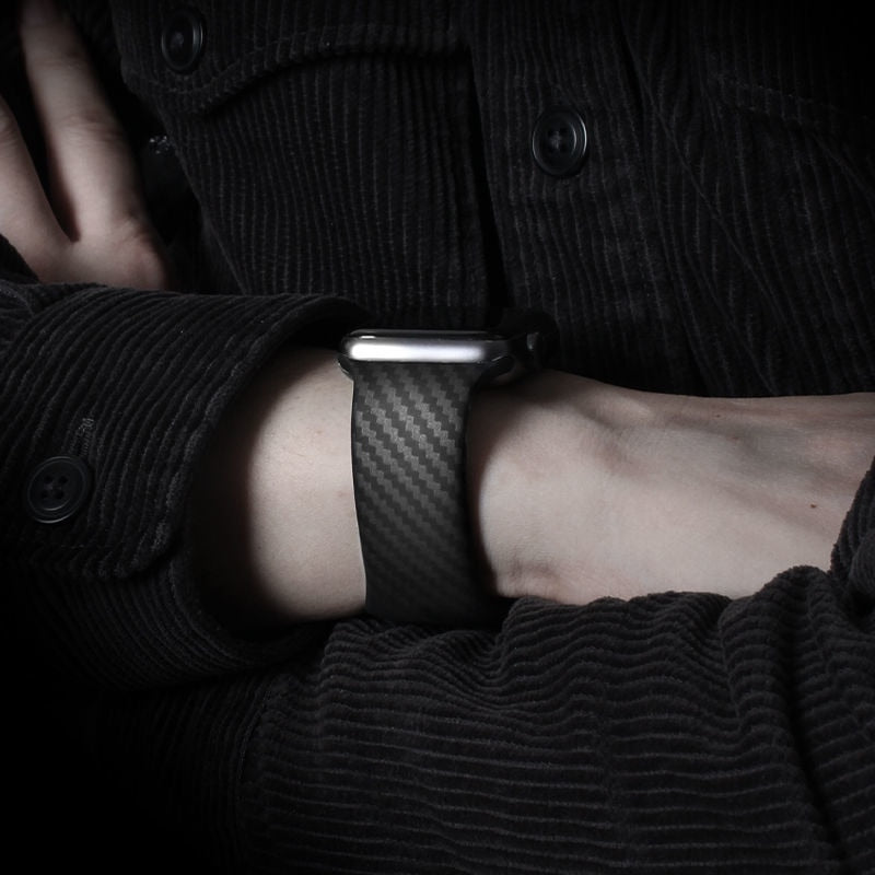 Apple remen za sat 44 mm 40 mm 45 mm 41 mm 38 mm 42 mm Silikonski izgled karbonskih vlakana za iWatch seriju 7 6 5 3 SE narukvicu