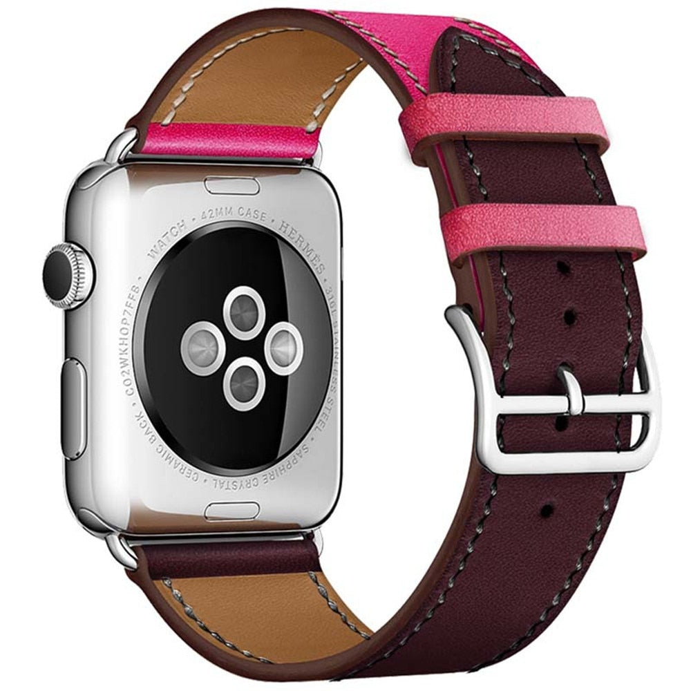 Pašček za iWatch 38mm 40mm Apple watch 42mm 44mm Series 3 4 5 6 SE 7 41MM 45MM usnjen