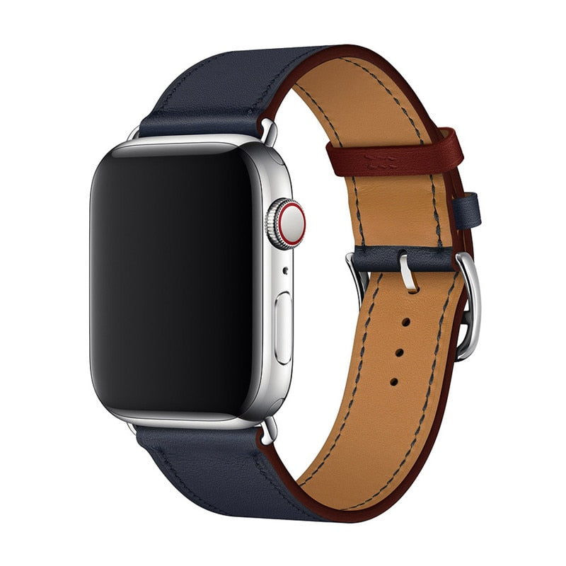 Pašček za iWatch 38mm 40mm Apple watch 42mm 44mm Series 3 4 5 6 SE 7 41MM 45MM usnjen