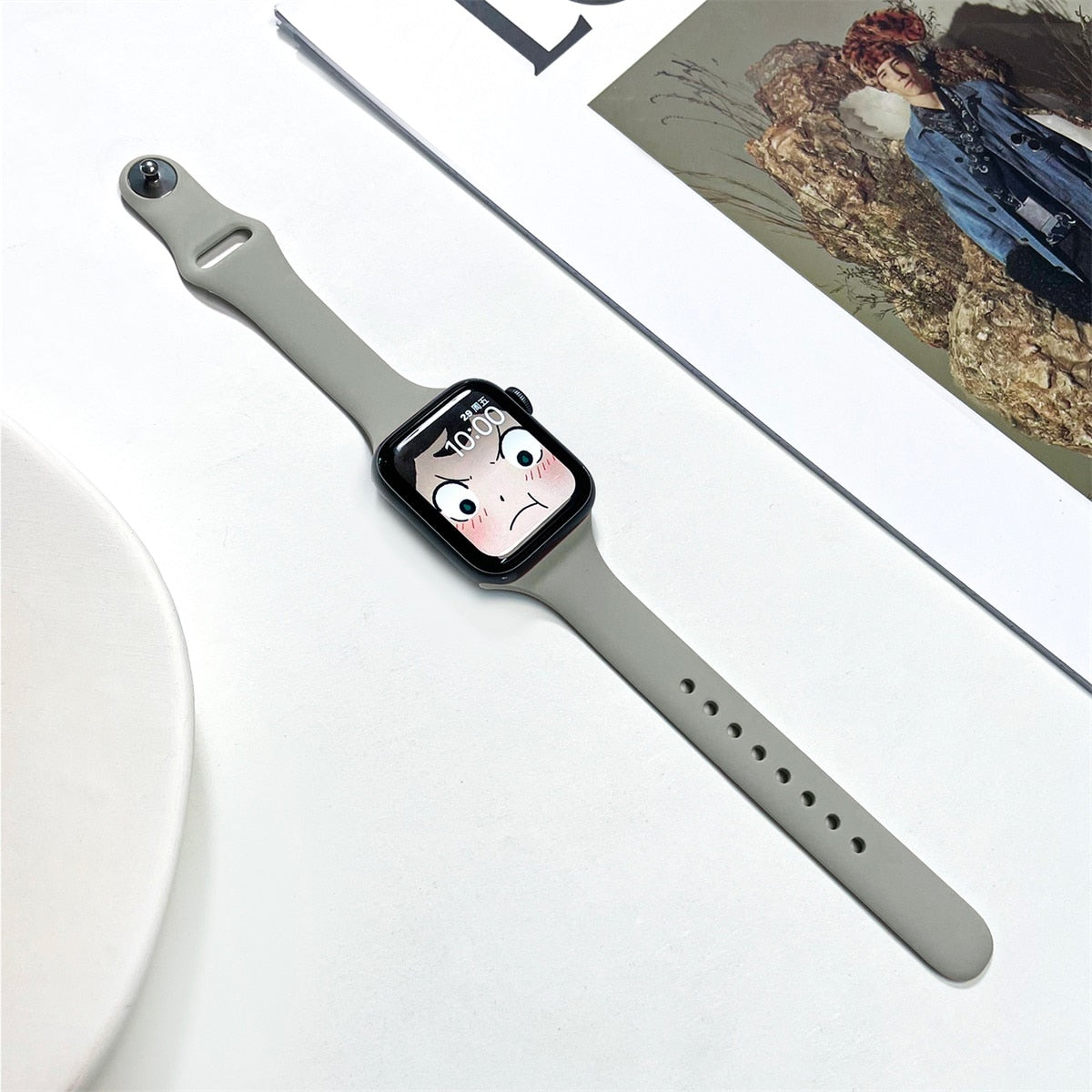 Tenak silikonski pašček za Apple Watch Series 7 6 5 4 3 2 38MM 42MM za iWatch 40MM 44MM 41MM 45MM