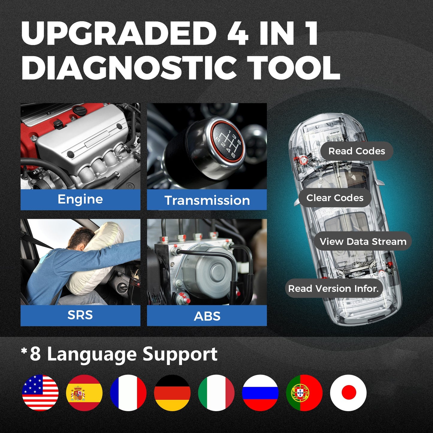 TOPDON AD500S OBD2 skener kod in naprava za diagnostiko in reset ABS SRS Oil Reset BMS DPF DIY