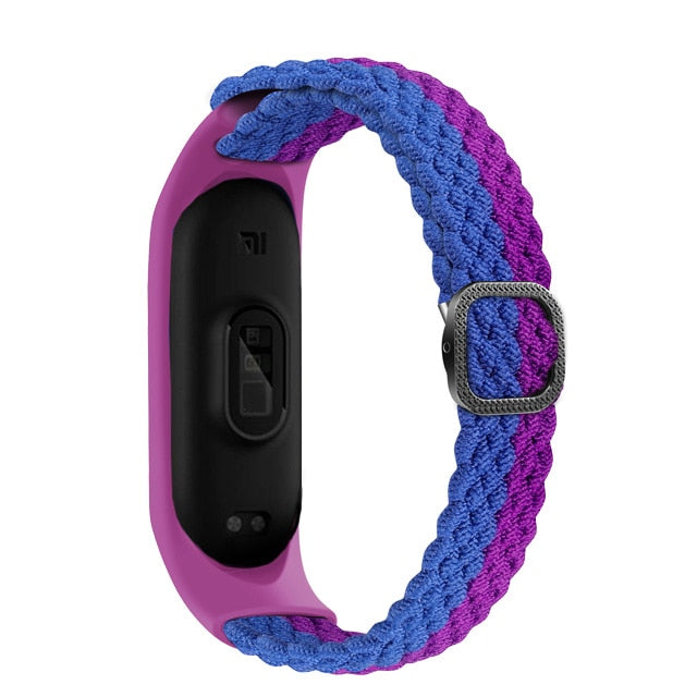 Pašček za Mi Band 6 7 elastičen prilagodljiv najlonski pleten za Miband4 miband 5 za Xiaomi Mi band 4 3 5 6 7