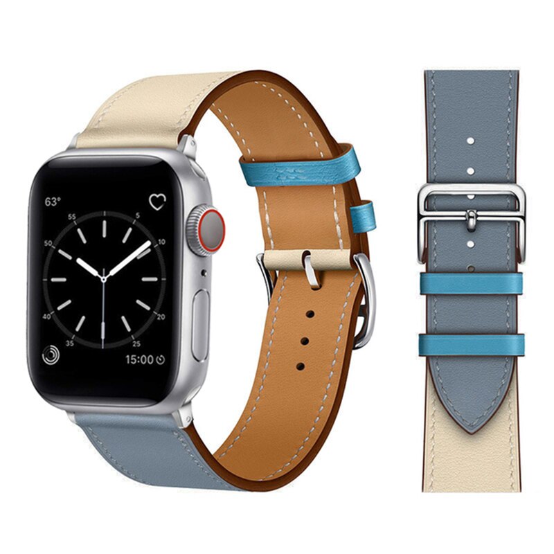 Pašček za Apple watch band 45mm 41mm 44mm 40mm 38mm 42mm iWatch series 5 4 3 6 se 7 usnjen