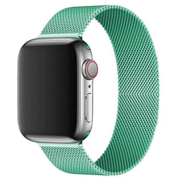 Pašček za Apple watch band 45mm 44mm 42mm 38mm 40mm 42mm za iwatch serije 7 6 SE 5 4 3 kovinski Milanese Strap