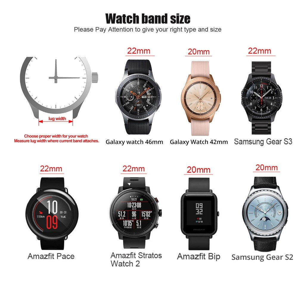 22mm 20mm kovinski pašček za Samsung Galaxy watch 3/4 Active 2 za Huawei watch za Amazfit GTR