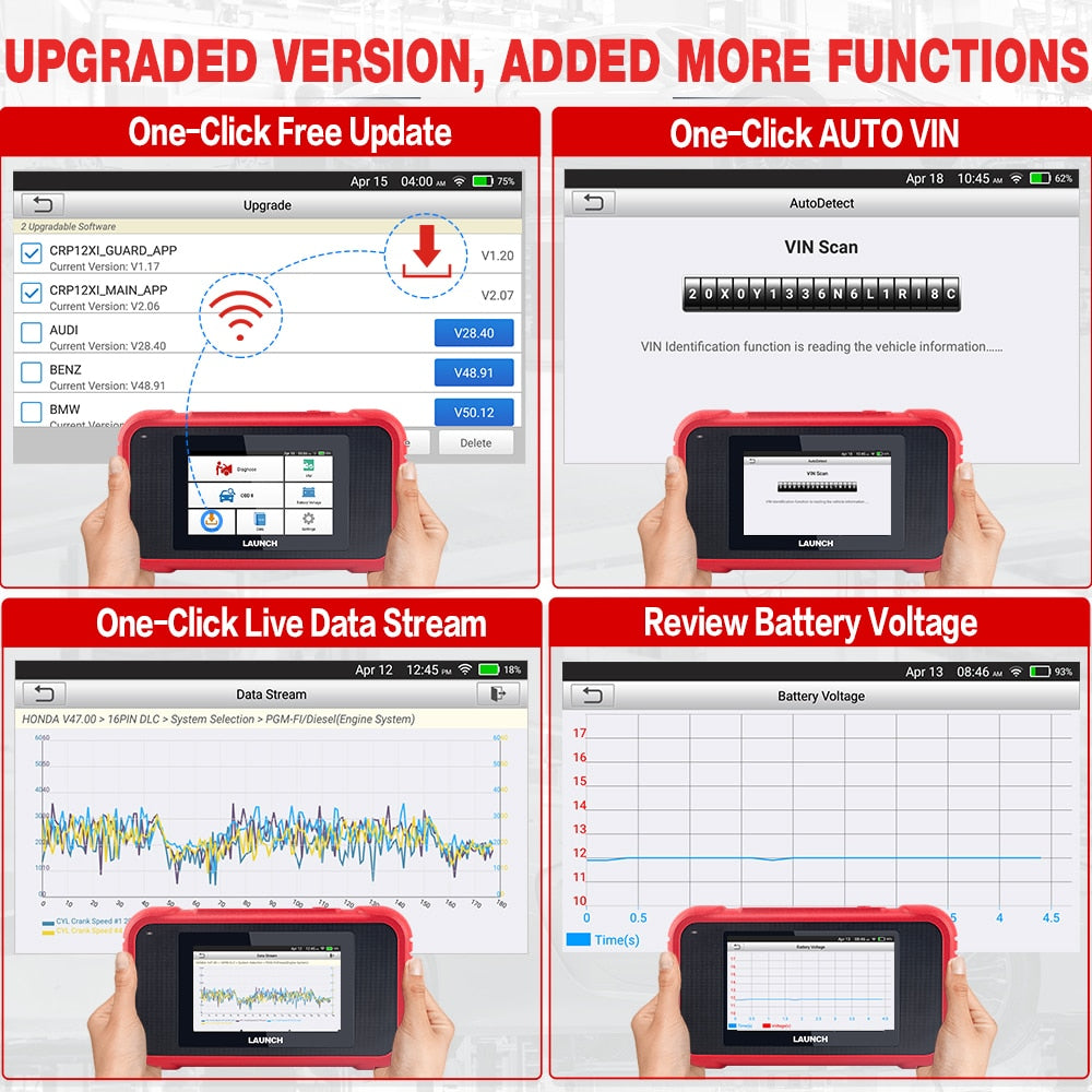 LAUNCH X431 CRP123E Car OBD OBD2 Diagnostic Tools Automotive ABS SRS Airbag Engine AT Code Reader Scanner Free Update pk CRP123